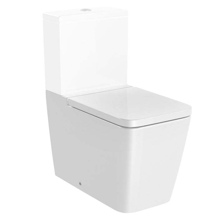 Roca - Inspira Square Rimless adosada a pared (Blanco Mate) - BricoandPool