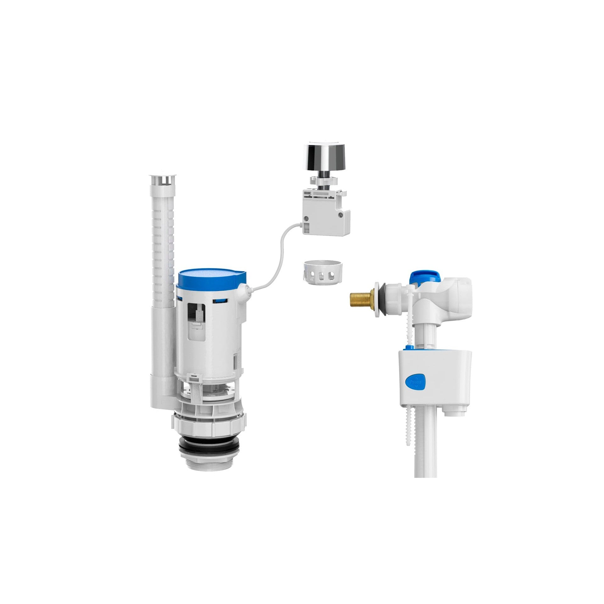 Roca - Juego completo de mecanismo de alimentación lateral y mecanismo de doble descarga. Compacto. A822505900 - BricoandPool