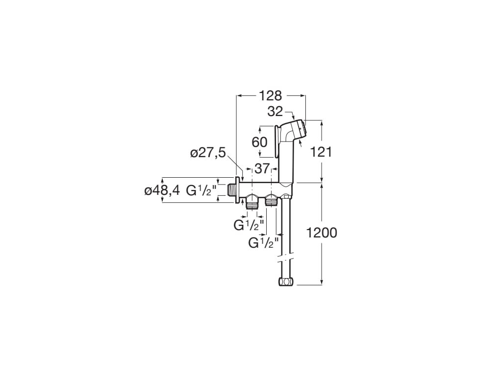 Roca - Kit de ducha bidé (2 salida) Be Fresh con auto - stop, Cromado A5B9N30C00 - BricoandPool