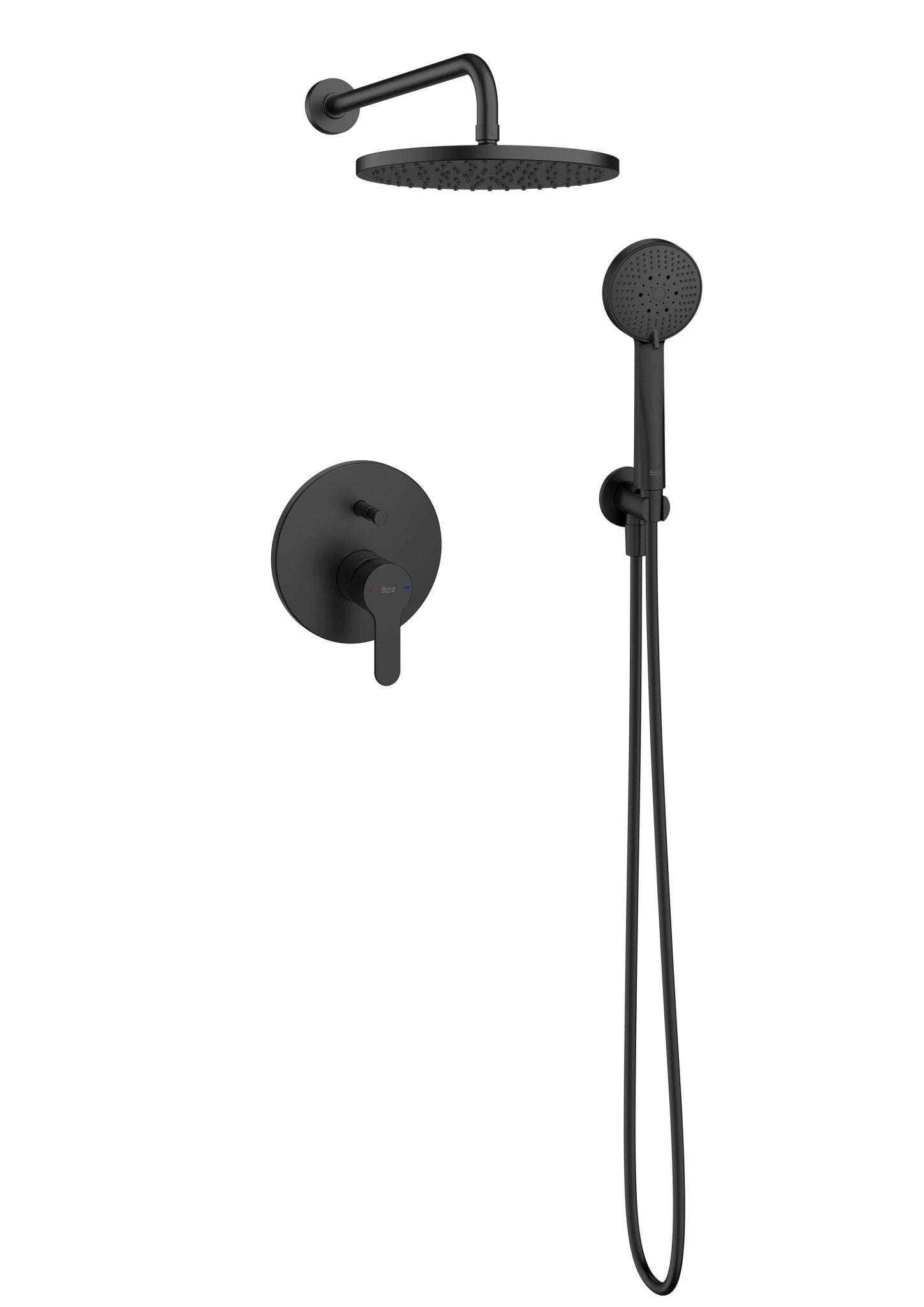 Roca - L20 pack Basic empotrado monomando para baño - ducha, negro mate A5D2209NB0. - BricoandPool