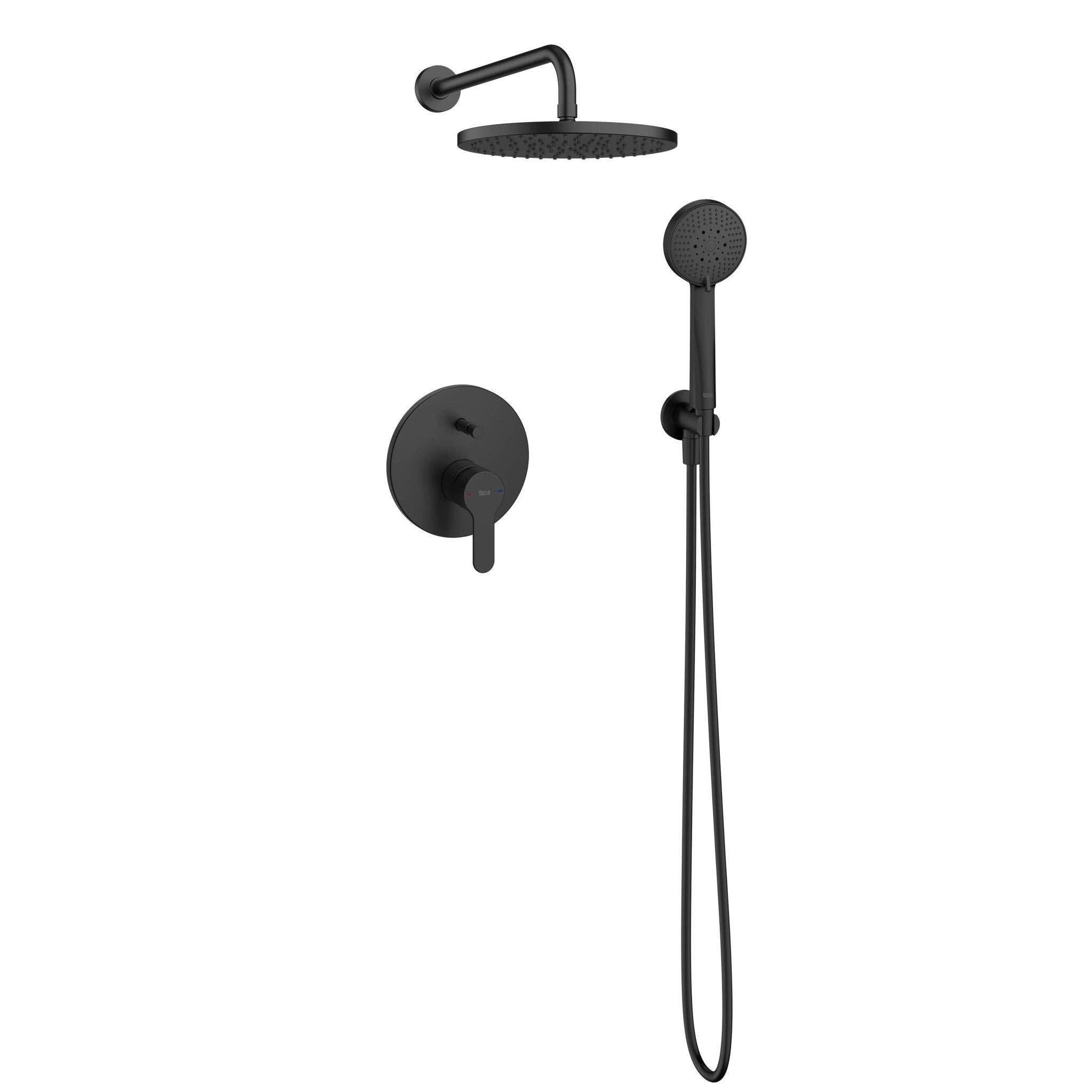 Roca - L20 pack Basic empotrado monomando para baño - ducha, negro mate A5D2209NB0. - BricoandPool