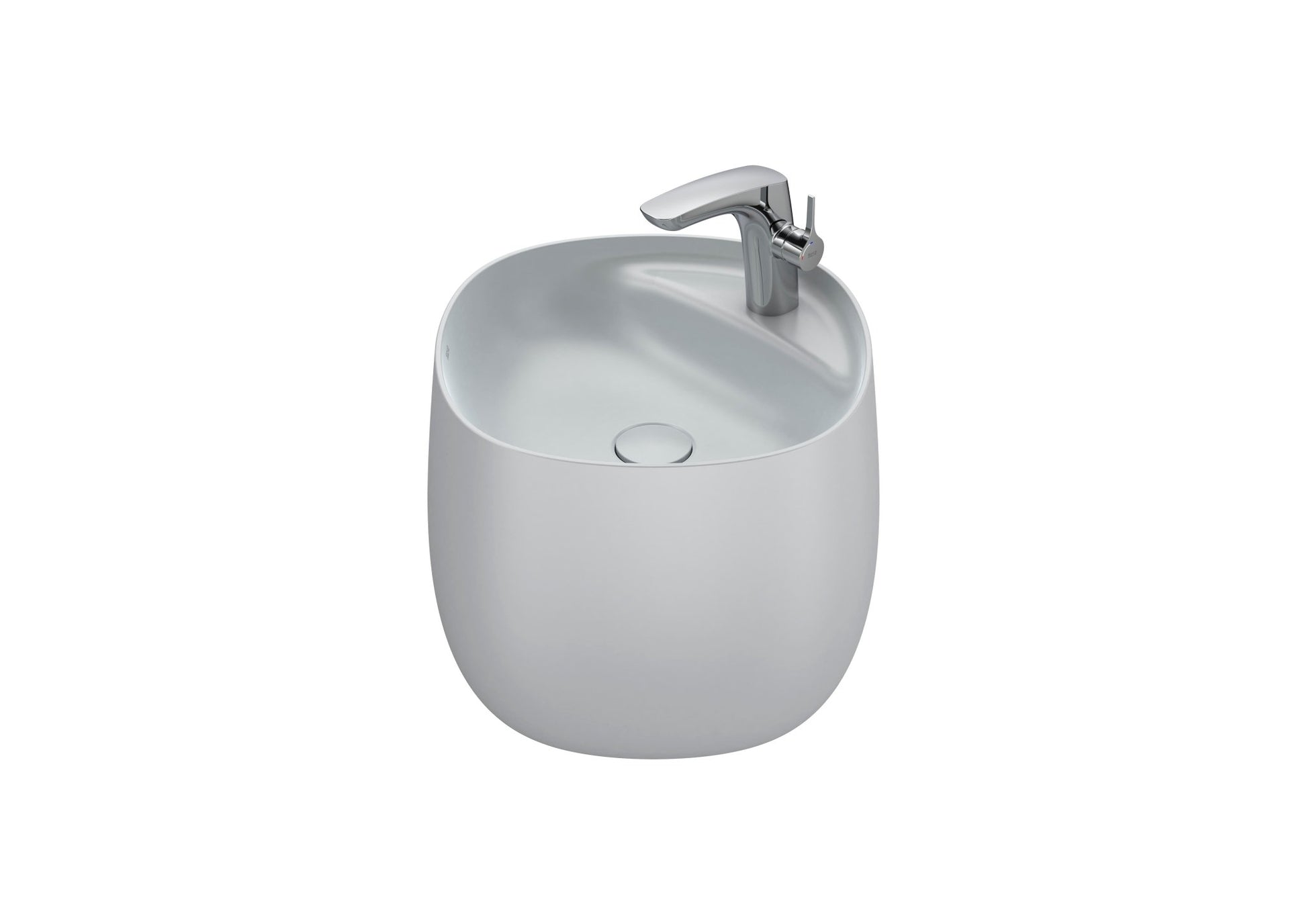 Roca - Lavabo Beyond de Fineceramic® mural con semipedestal integrado - BricoandPool