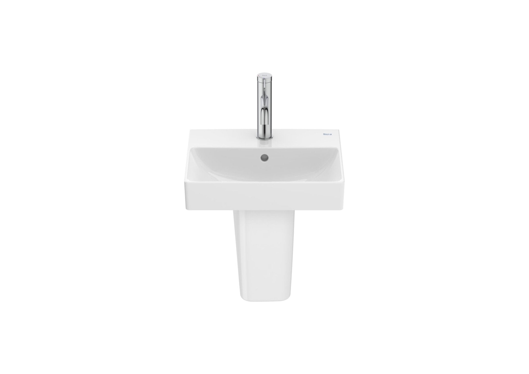 Roca - Lavabo Ona de Fineceramic® mural compacto Blanco brillo - BricoandPool