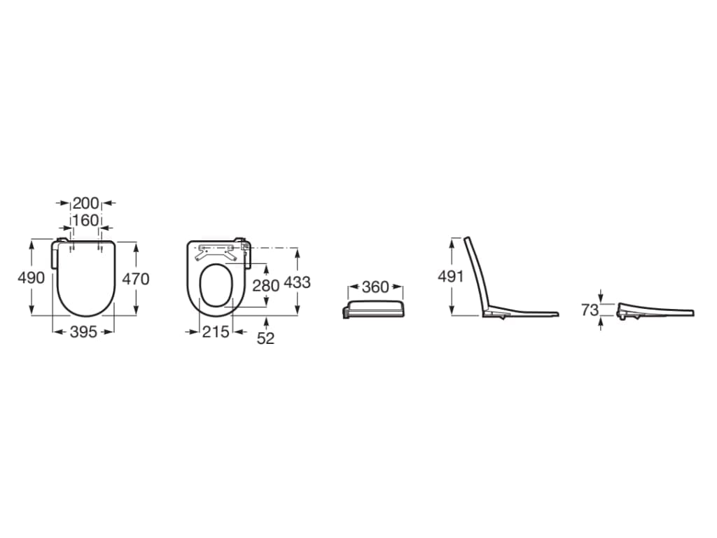 Roca - M3 Round - Asiento con función de lavado con agua a 37°C - BricoandPool