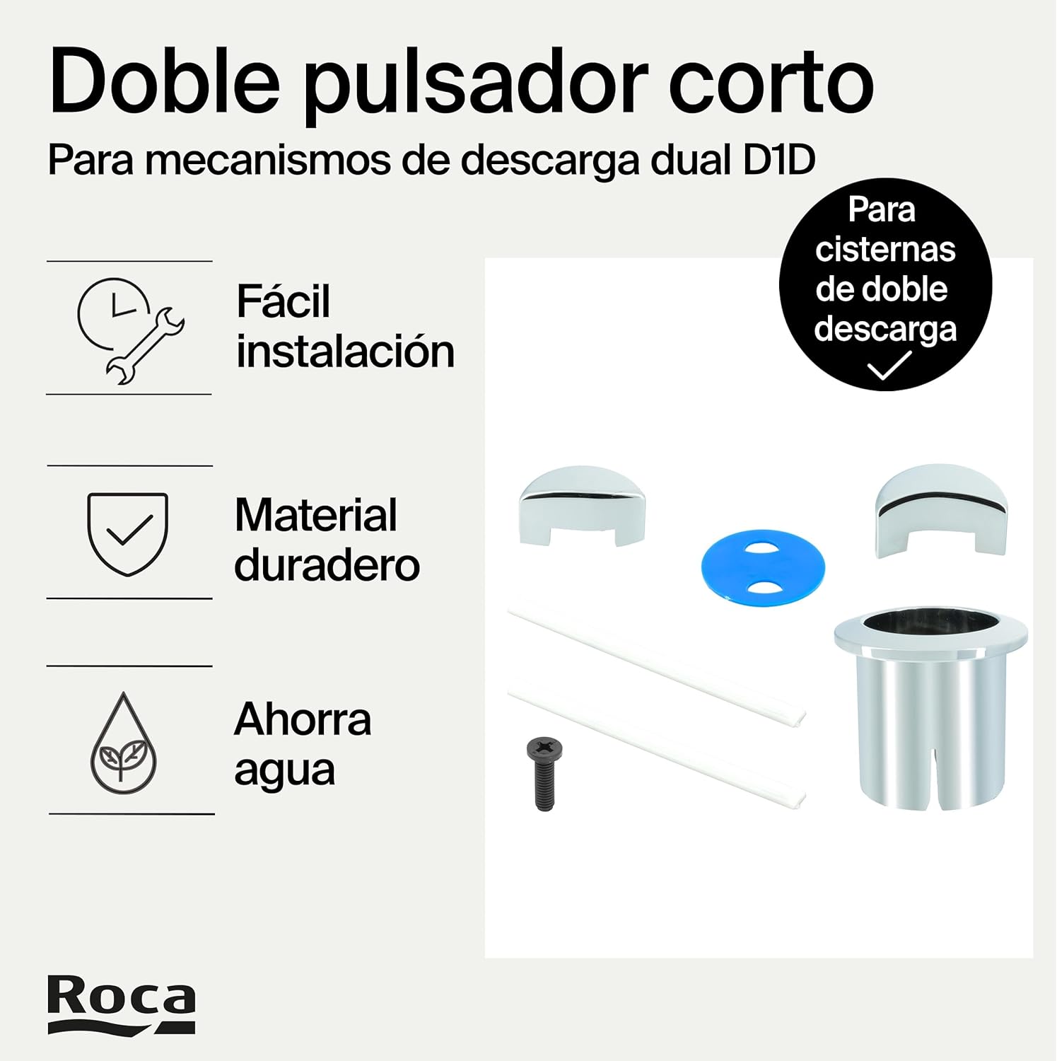 Roca - Mecanismo Descarga Kit G Doble Pulsador C P/ D1D - BricoandPool