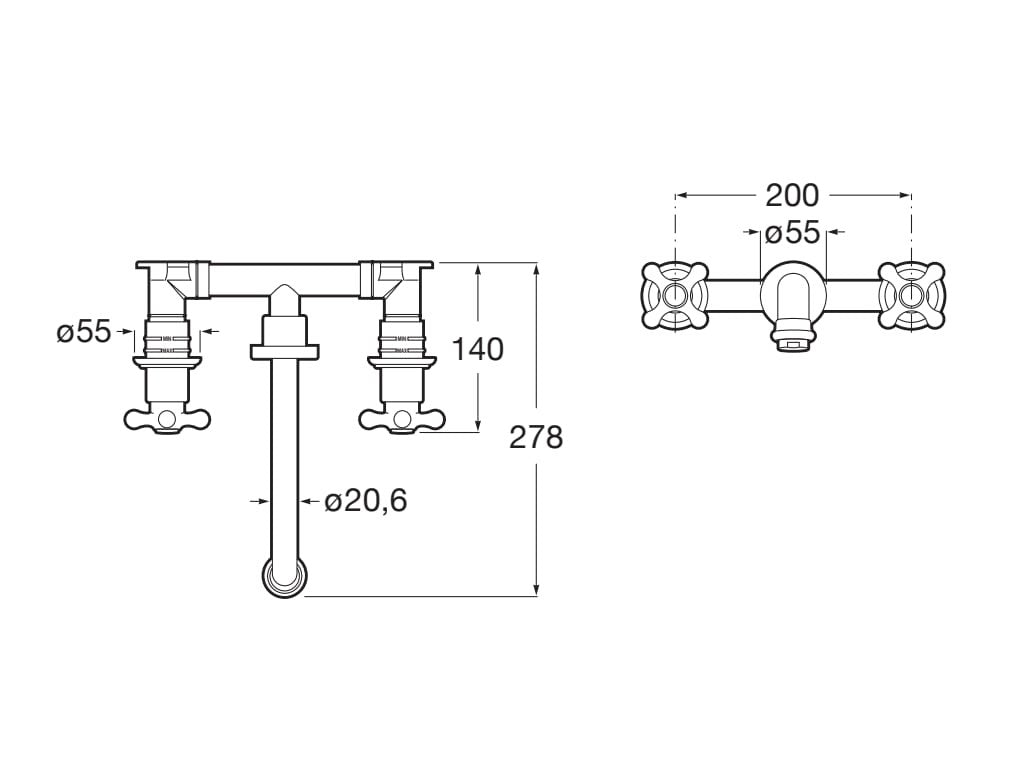 Roca - Mezclador bimando empotrable para lavabo Carmen A5A474BC00 - BricoandPool