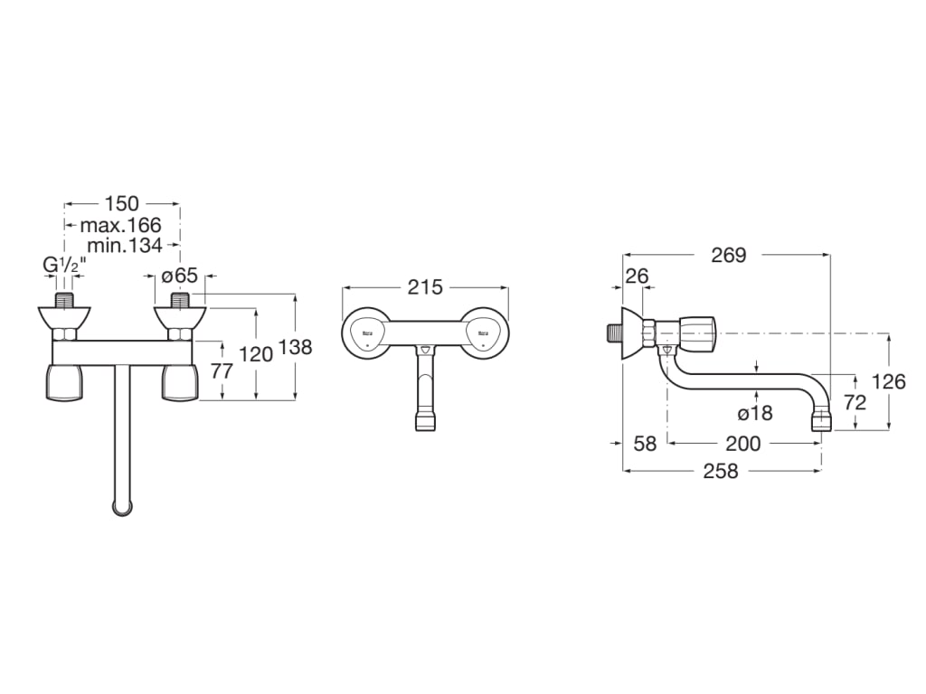 Roca - Mezclador bimando exterior para fregadero de cocina o lavadero con caño inferior giratorio Brava A5A768EC00 - BricoandPool