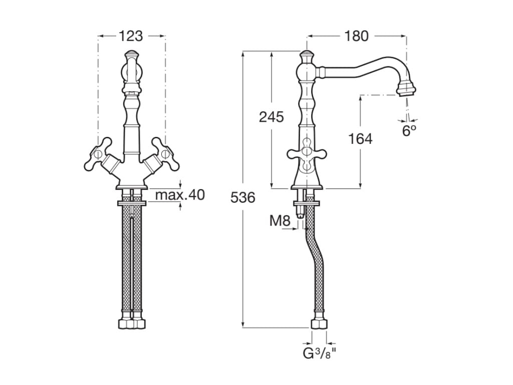 Roca - Mezclador bimando para cocina con caño giratorio Carmen A5A844BC00 - BricoandPool