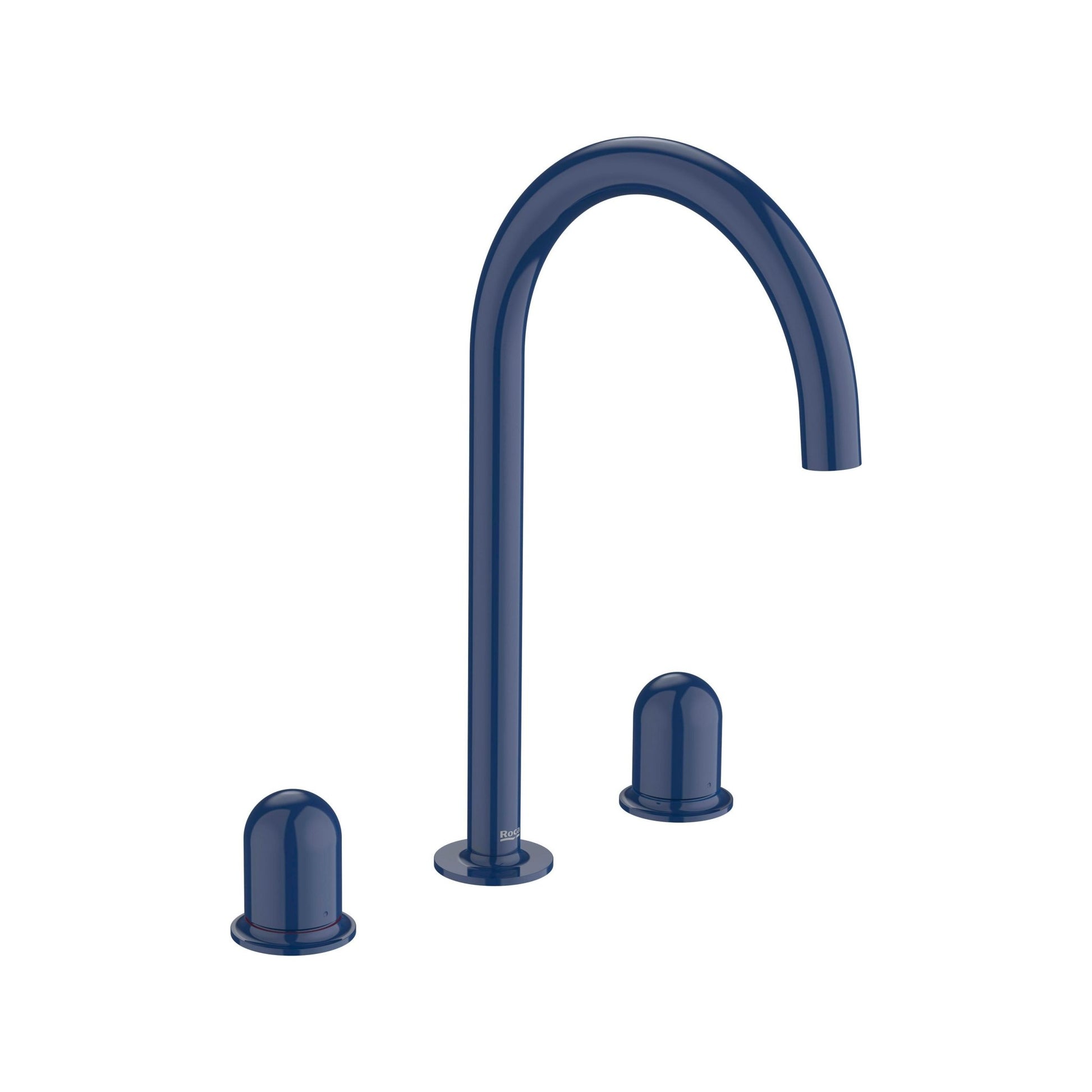 Roca - Mezclador bimando para lavabo con manetas de repisa Dome Azul Cobalto, Nu A5A3V3FP00 - BricoandPool