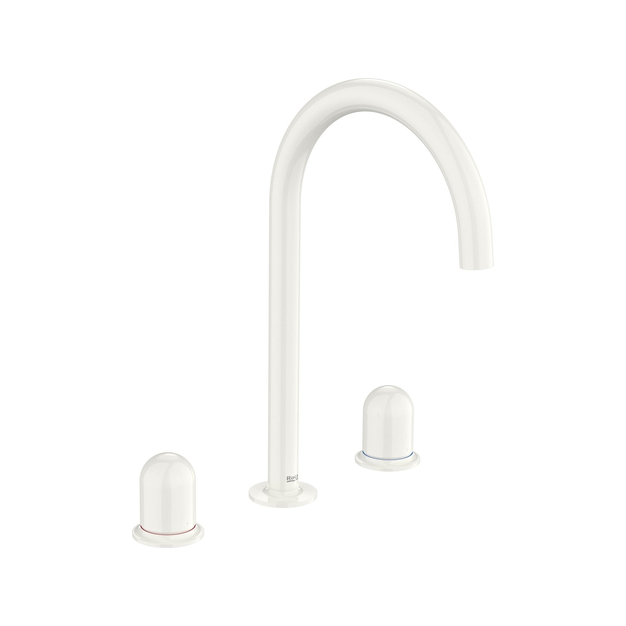 Roca - Mezclador bimando para lavabo con manetas de repisa Dome Blanco, Nu A5A3V3FP30 - BricoandPool