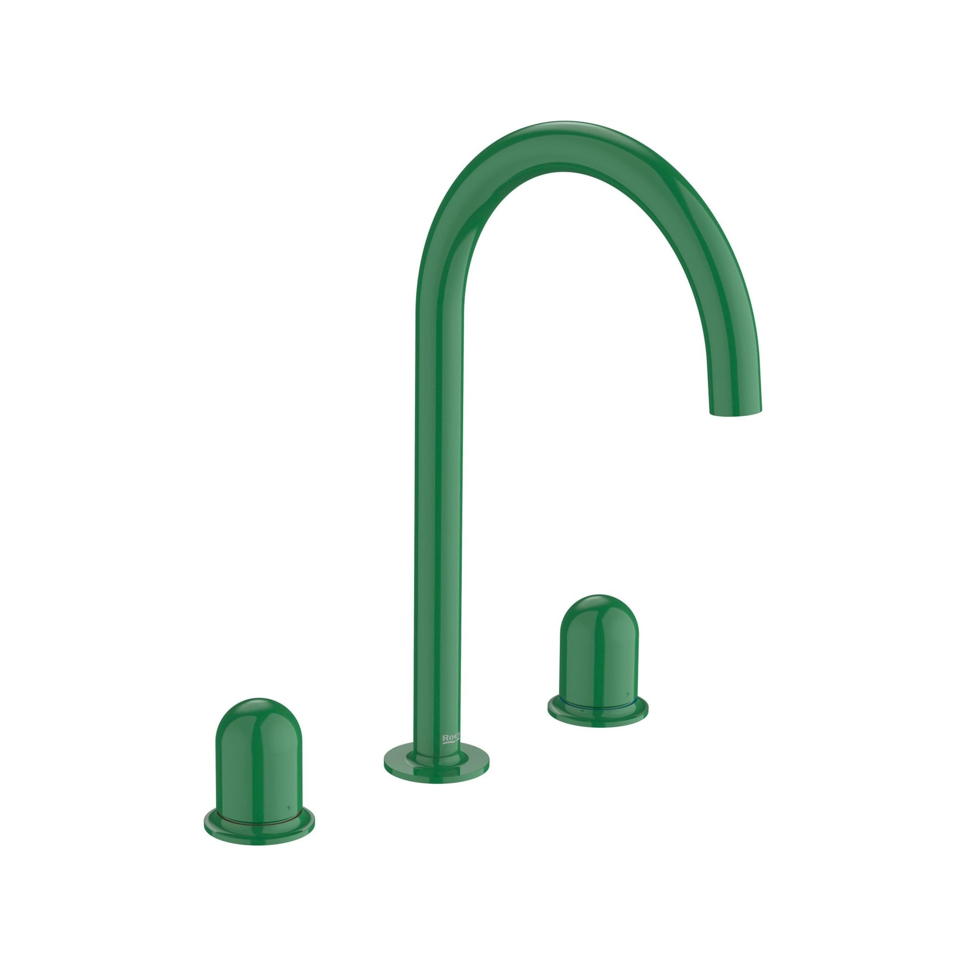 Roca - Mezclador bimando para lavabo con manetas de repisa Dome Verde Menta, Nu A5A3V3FP20 - BricoandPool