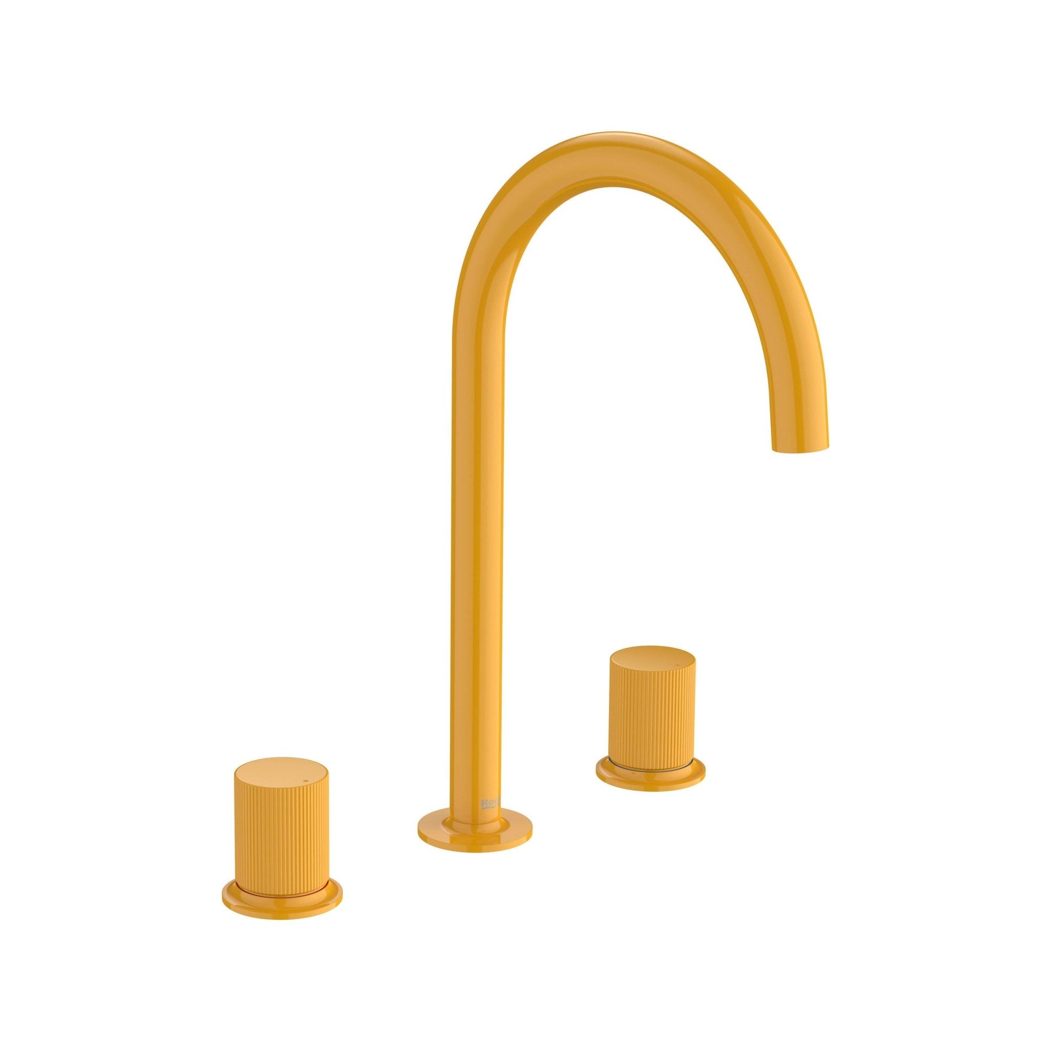 Roca - Mezclador bimando para lavabo con manetas de repisa Stripes Amarillo Miel, Nu A5A3E3FP10 - BricoandPool