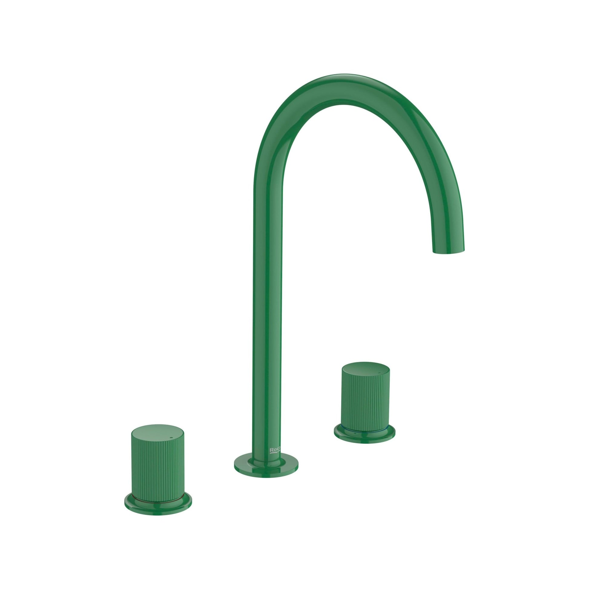 Roca - Mezclador bimando para lavabo con manetas de repisa Stripes Verde Menta, Nu A5A3E3FP20 - BricoandPool