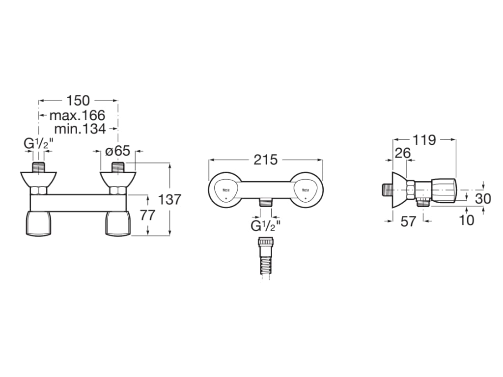 Roca - Mezclador exterior para ducha Brava A5A208EC00 - BricoandPool