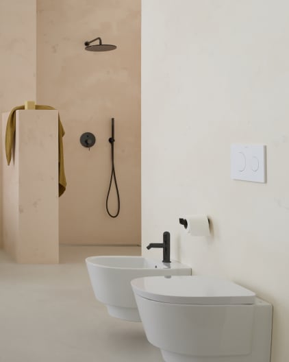 Roca - Mezclador monomando de cuerpo liso para bidé con maneta Dome, Nu Negro titanio A5A6X3FCN0 - BricoandPool