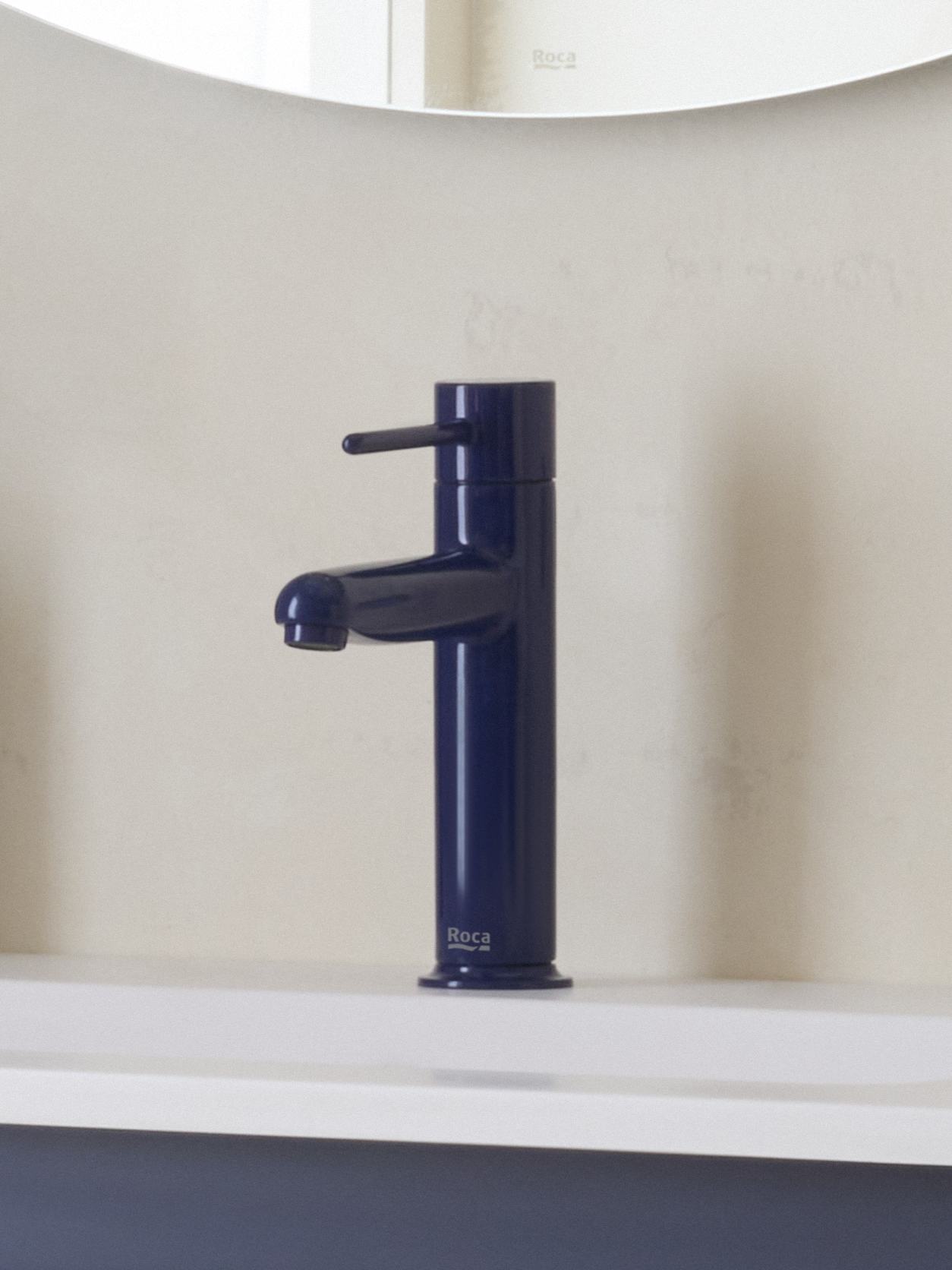 Roca - Mezclador monomando de cuerpo liso para lavabo Azul Cobalto, Nu A5A323FP00 - BricoandPool