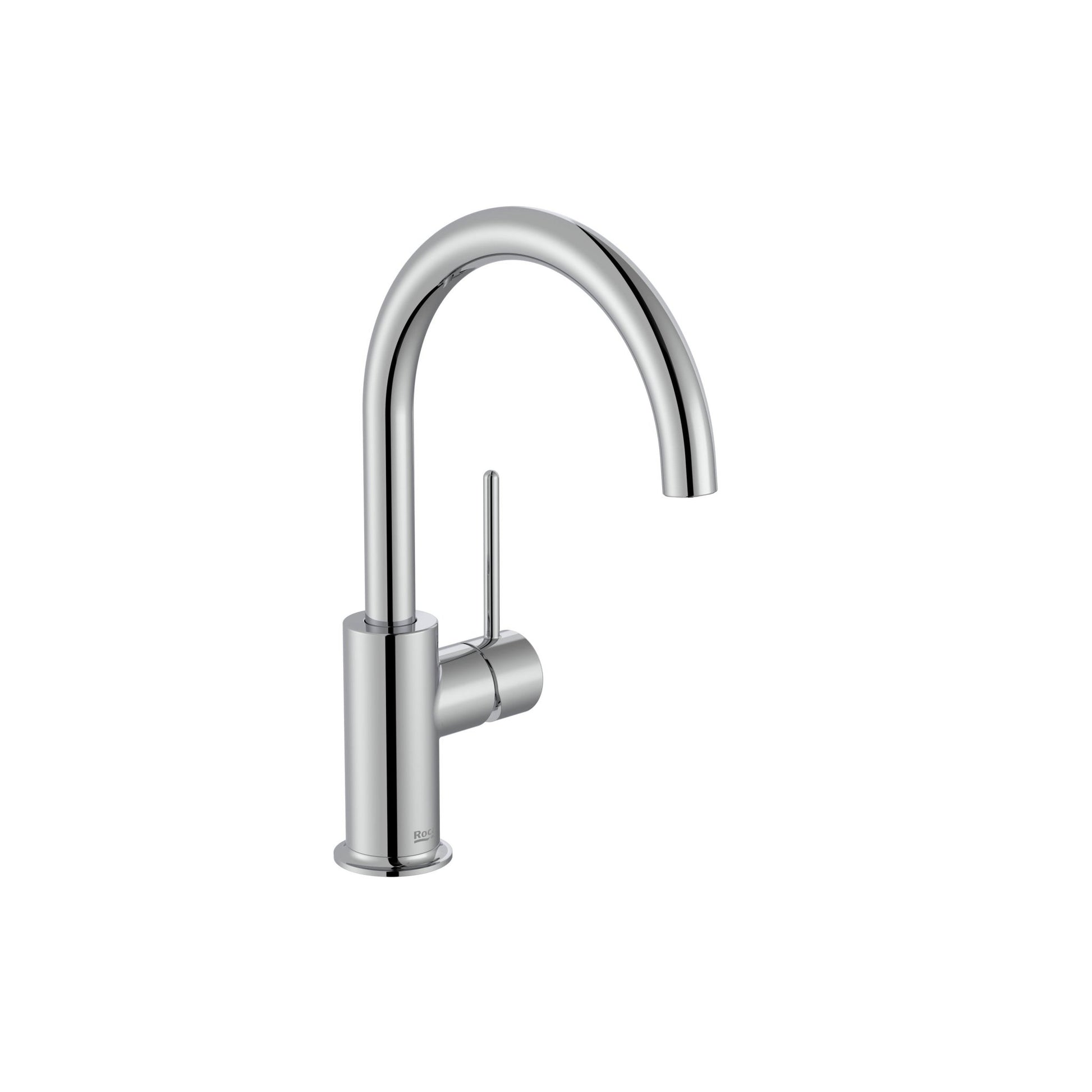 Roca - Mezclador monomando de cuerpo liso para lavabo con maneta latera Pin Cromado, Nu A5A4A3FC00 - BricoandPool