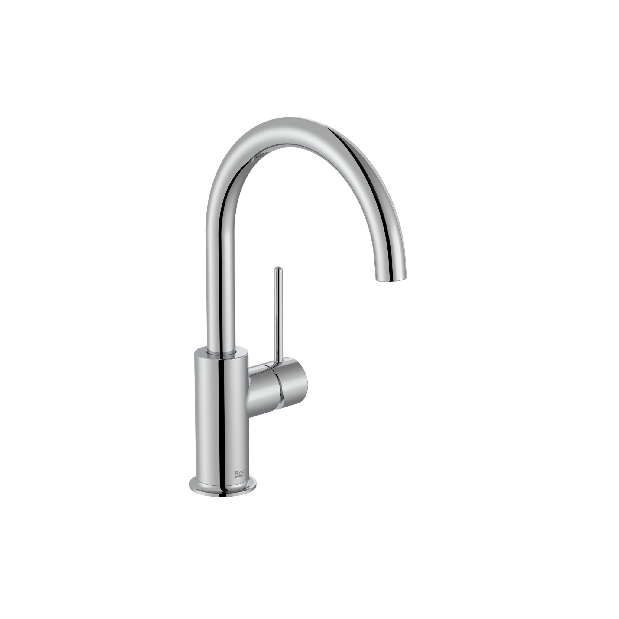 Roca - Mezclador monomando de cuerpo liso para lavabo con maneta latera Pin Cromado, Nu A5A4A3FC00 - BricoandPool