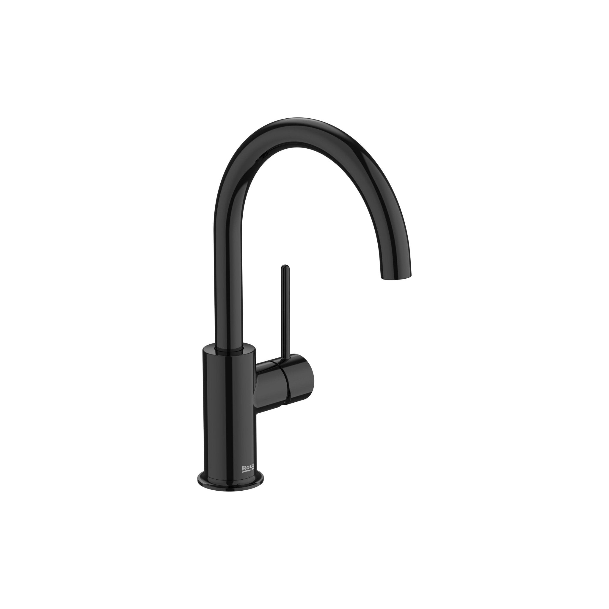 Roca - Mezclador monomando de cuerpo liso para lavabo con maneta latera Pin Negro Titanio, Nu A5A4A3FCN0 - BricoandPool