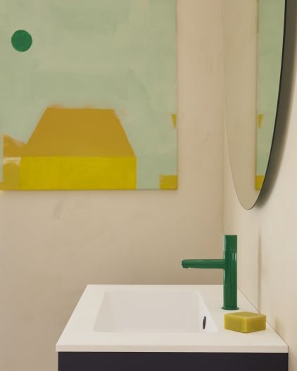 Roca - Mezclador monomando de cuerpo liso para lavabo con maneta Stripes Verde Menta, Nu A5A3B3FP20 - BricoandPool