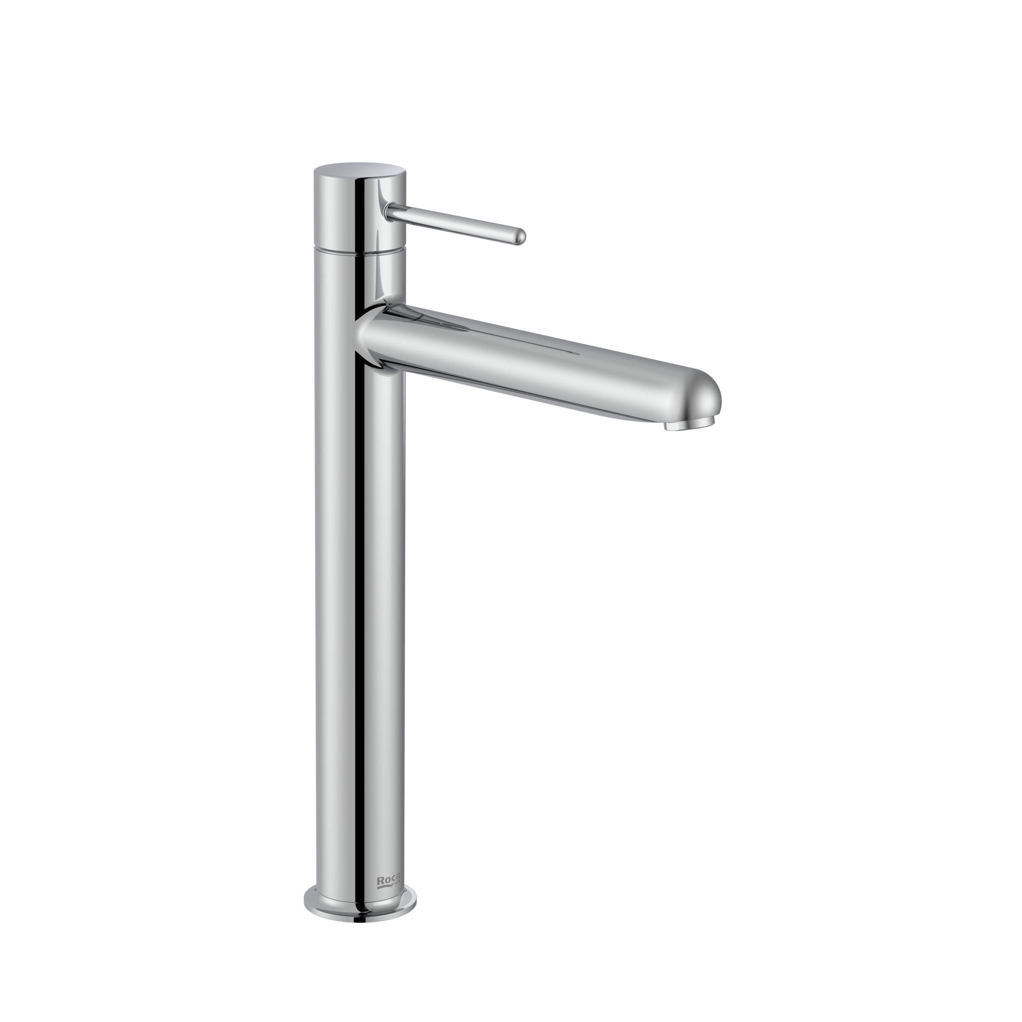 Roca - Mezclador monomando de cuerpo liso y caño alto para lavabo Cromado, Nu A5A343FC00 - BricoandPool