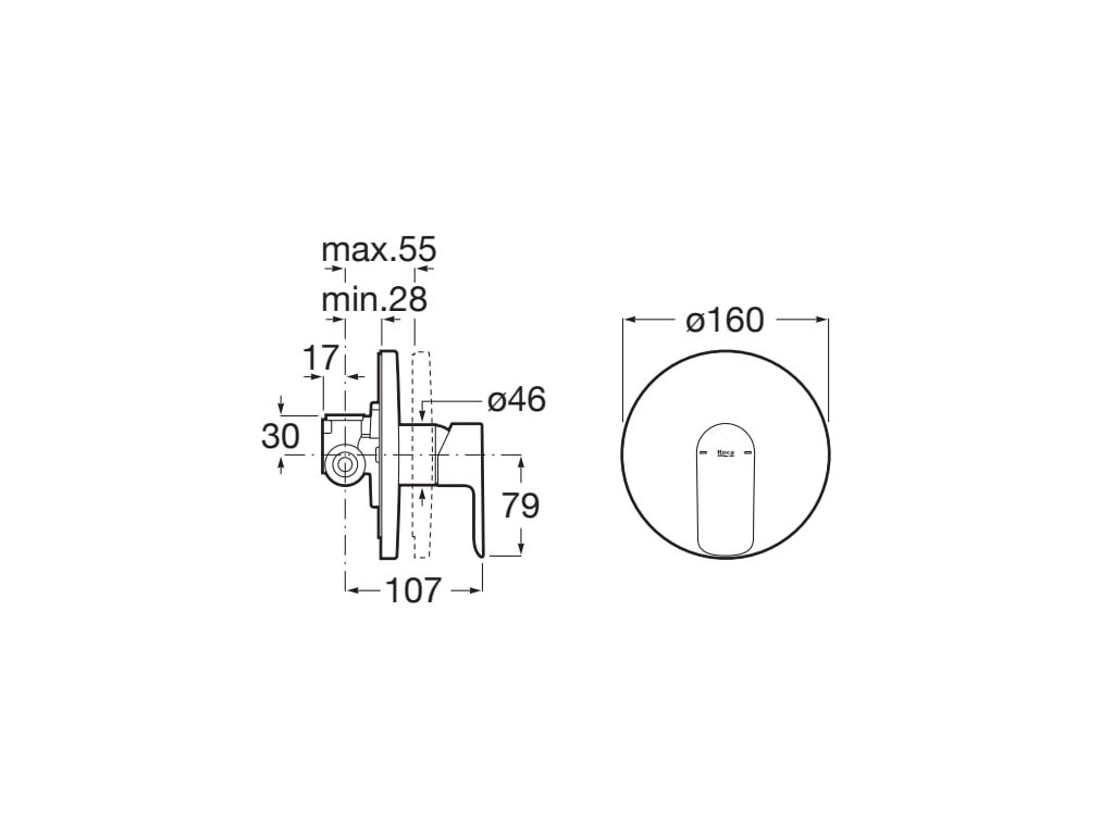 Roca - Mezclador monomando empotrable Blanco Mate Cala A5A226EB00 - BricoandPool