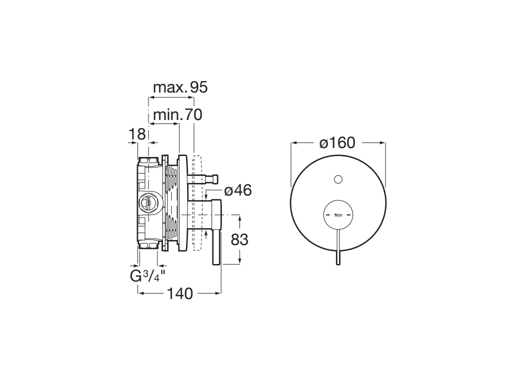 Roca - Mezclador monomando empotrable para baño - ducha Ona Negro Titanio A5A0B9ECN0. A completar con RocaBox A525869403 - BricoandPool