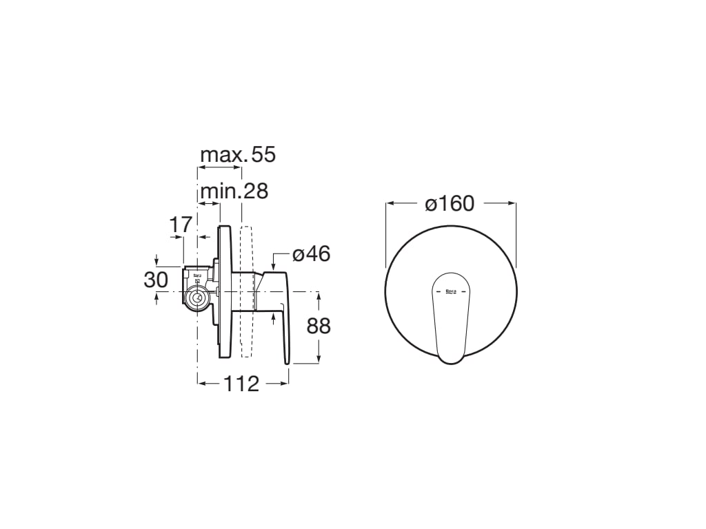 Roca - Mezclador monomando empotrable para ducha Victoria Plus A5A224FC00 - BricoandPool