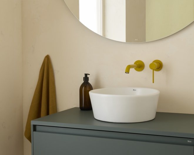 Roca - Mezclador monomando empotrable para lavabo Amarillo Miel, Nu A5A353FP10 - BricoandPool