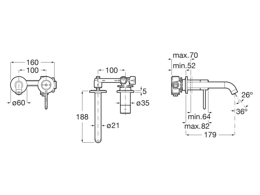Roca - Mezclador monomando empotrable para lavabo Verde menta, Nu A5A353FP20 - BricoandPool