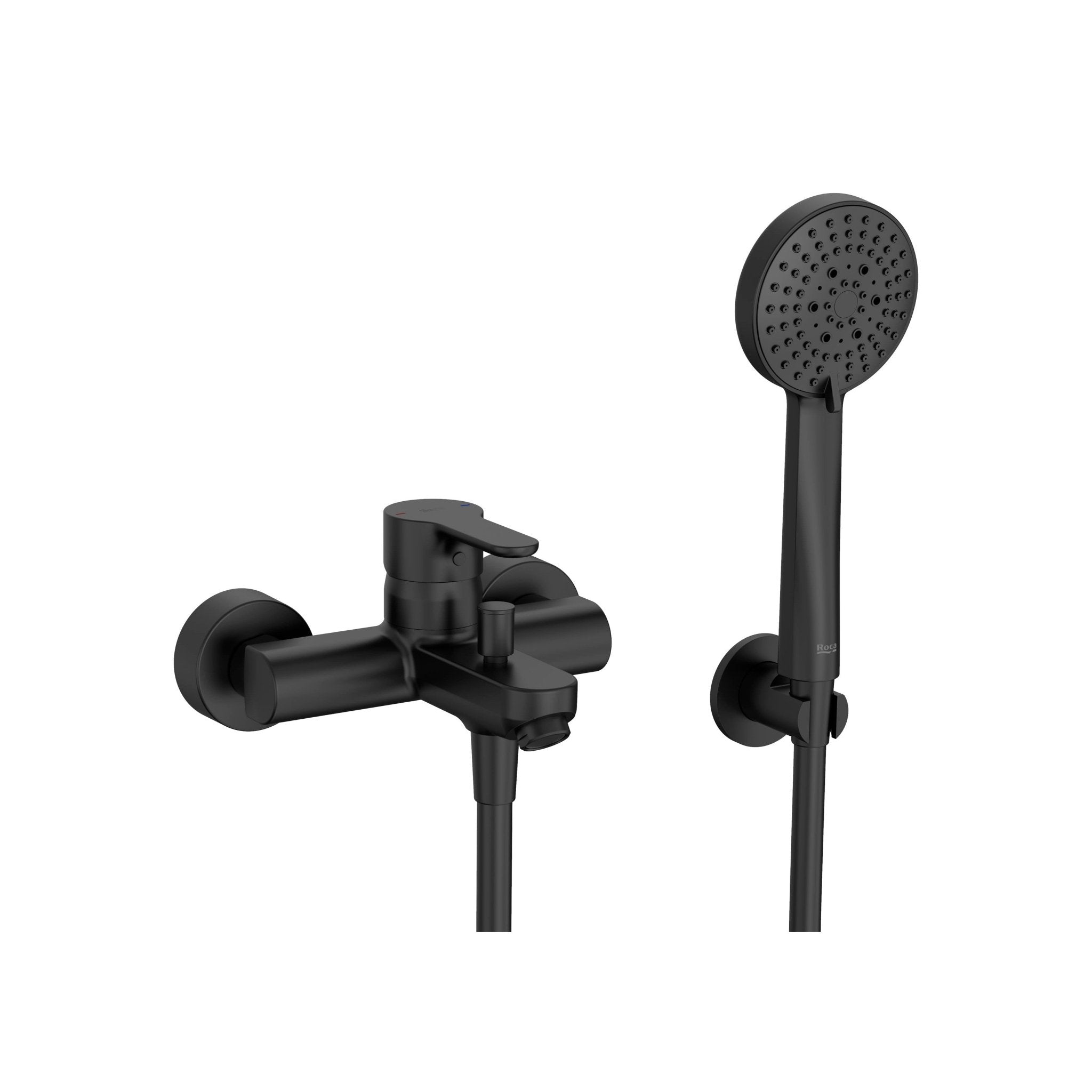 Roca - Mezclador monomando exterior baño - ducha con inversor automático Negro Mate L20 A5A0109NB4 - BricoandPool