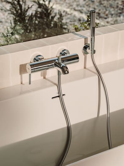 Roca - Mezclador monomando exterior para baño - ducha con inversor automático Ona Cromado A5A029EC00 - BricoandPool