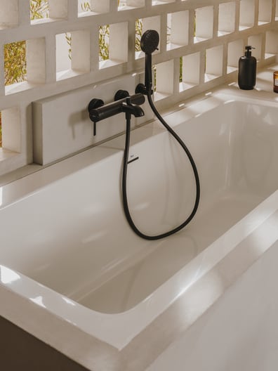 Roca - Mezclador monomando exterior para baño - ducha con inversor automático Ona Negro Mate A5A029ENB0 - BricoandPool