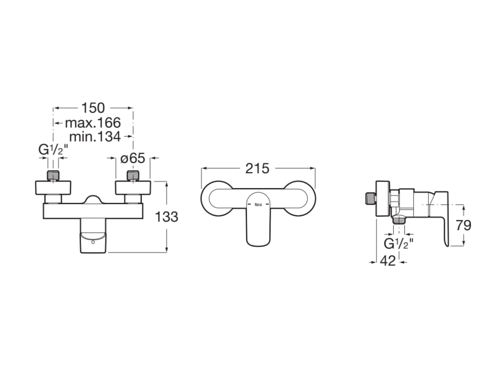 Roca - Mezclador monomando exterior para ducha Blanco Mate Cala (fau) A5A216EB00 - BricoandPool