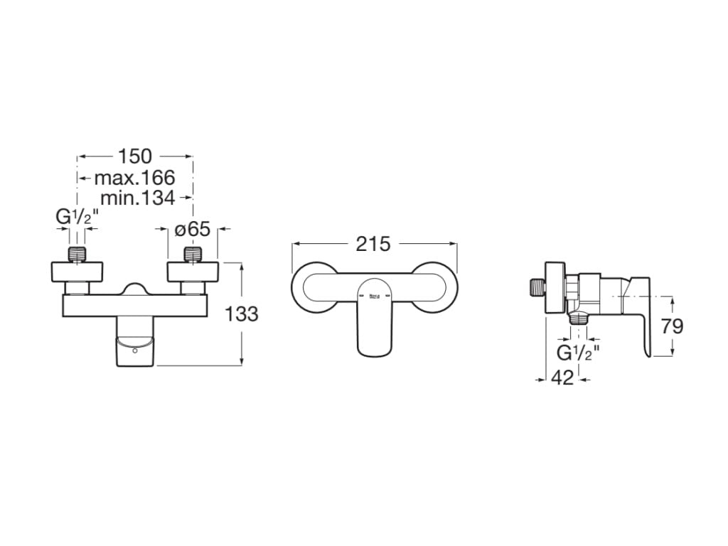 Roca - Mezclador monomando exterior para ducha Cala A5A216EC00 - BricoandPool