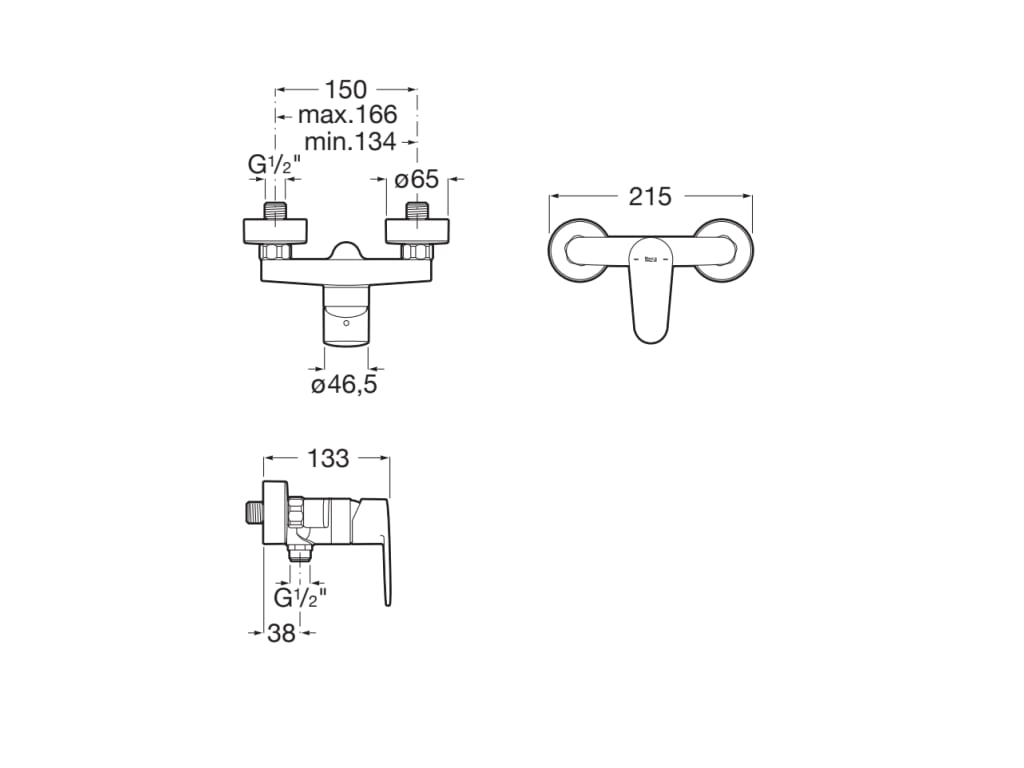 Roca - Mezclador monomando exterior para ducha con ducha de mano Victoria Plus A5A204FC00 - BricoandPool
