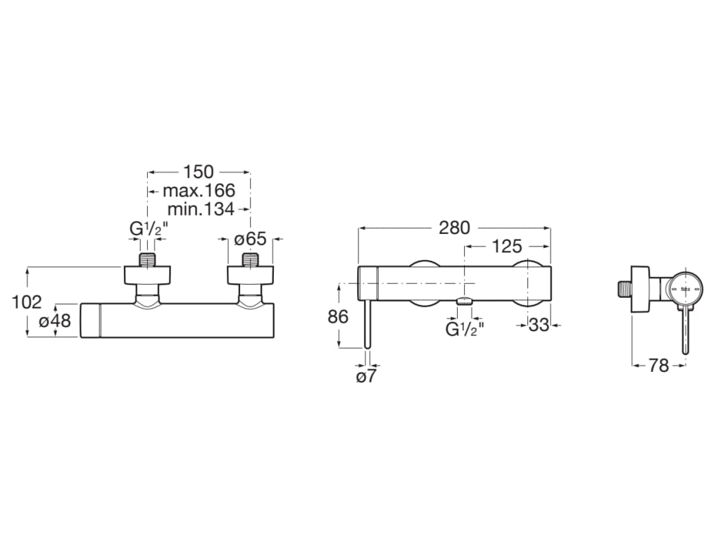 Roca - Mezclador monomando exterior para ducha con maneta Pin Cromado Nu A5A213FC00 - BricoandPool