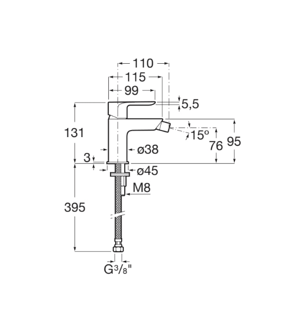 Roca - Mezclador monomando para bidé Cala Cromado A5A626EC00 - BricoandPool