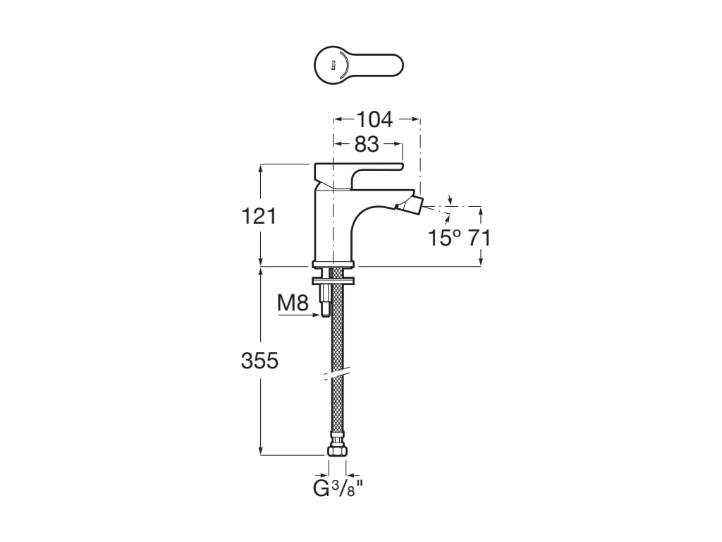 Roca - Mezclador monomando para bidé con cuerpo liso L20 Negro Mate A5A6C09NB0 - BricoandPool