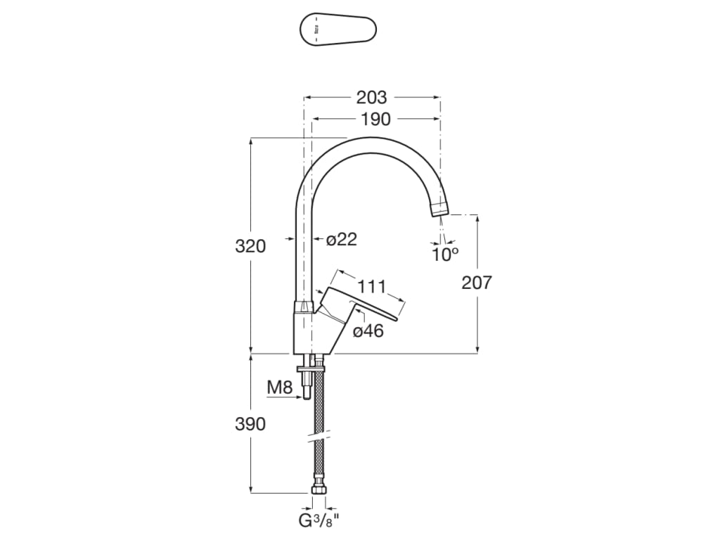 Roca - Mezclador monomando para cocina con caño giratorio Victoria Plus A5A8E4FC00 - BricoandPool