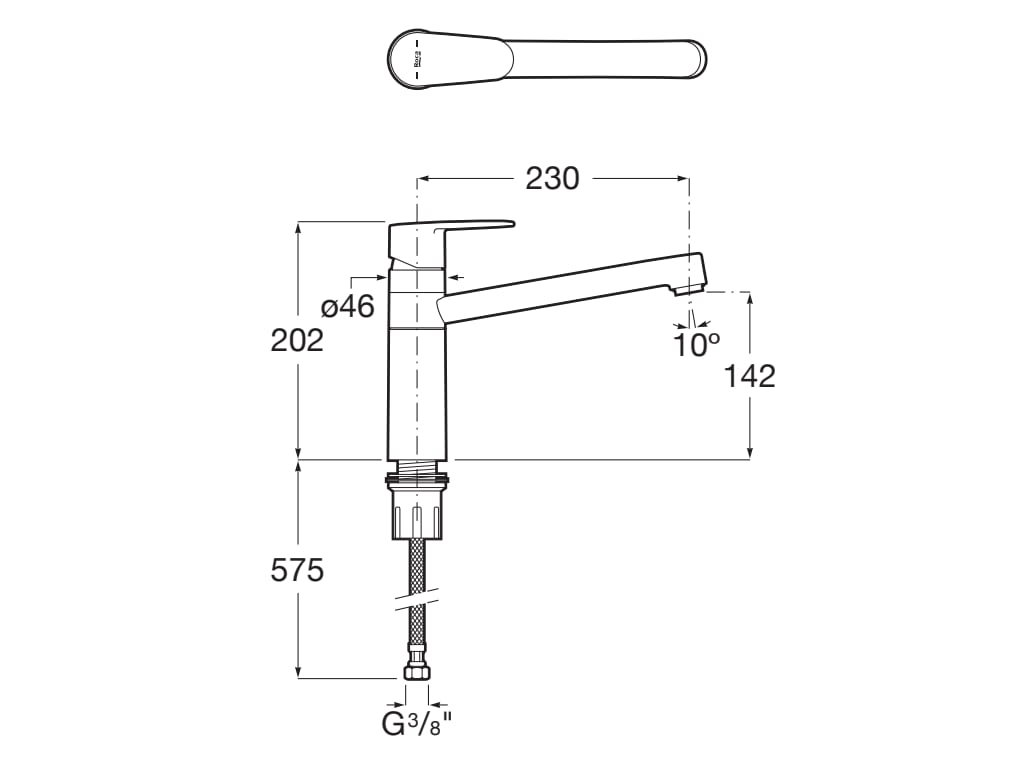 Roca - Mezclador monomando para cocina con caño superior giratorio y aireador Victoria Plus A5A864FC00 - BricoandPool