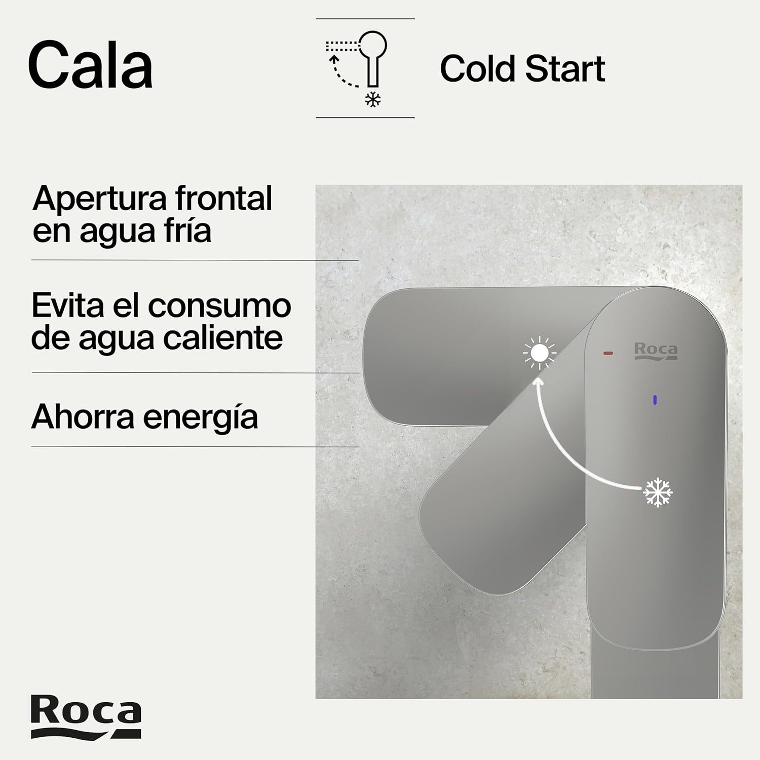 Roca - Mezclador monomando para lavabo Cala A5A326EC00 - BricoandPool
