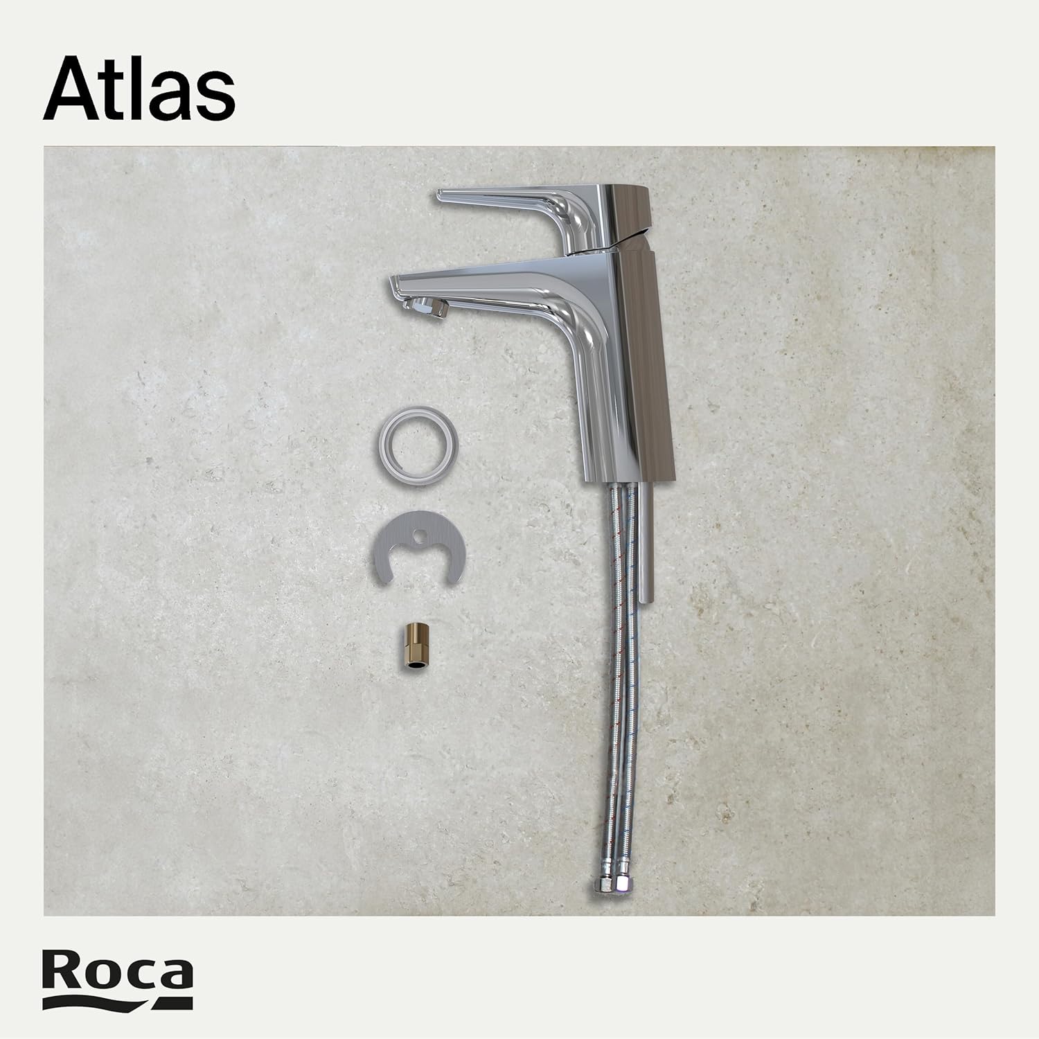 Roca - Mezclador monomando para lavabo con cuerpo liso Atlas A5A3290C00 - BricoandPool