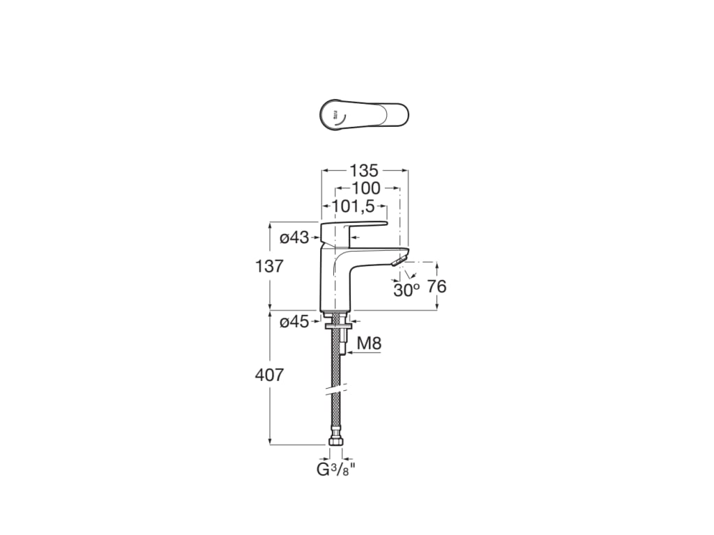 Roca - Mezclador monomando para lavabo con cuerpo liso Victoria Plus A5A324FC00 - BricoandPool