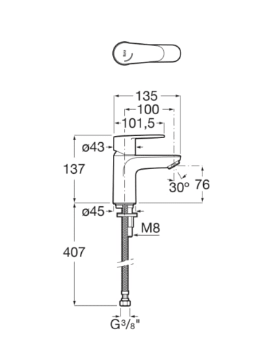 Roca - Mezclador monomando para lavabo con cuerpo liso Victoria Plus A5A324FC00 - BricoandPool