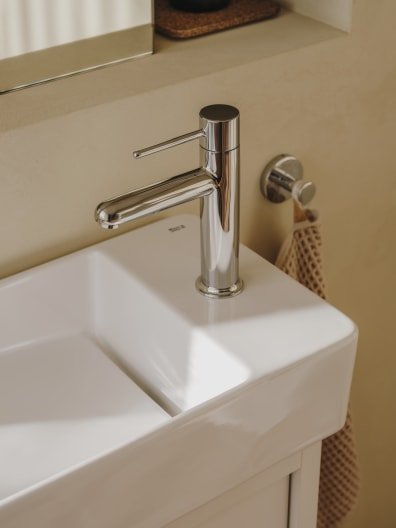 Roca - Mezclador monomando para lavabo con desagüe automático Cromado, Nu A5A303FC00 - BricoandPool