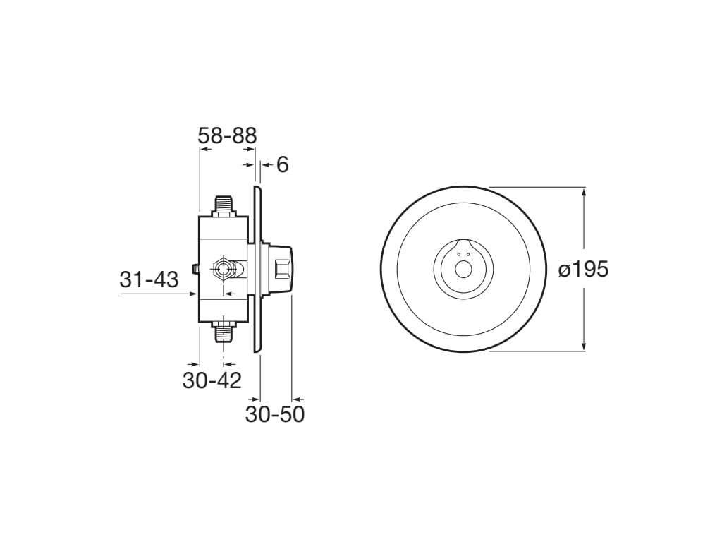 Roca - Mezclador temporizado empotrable para ducha con pulsador Avant A5A2217C00 - BricoandPool