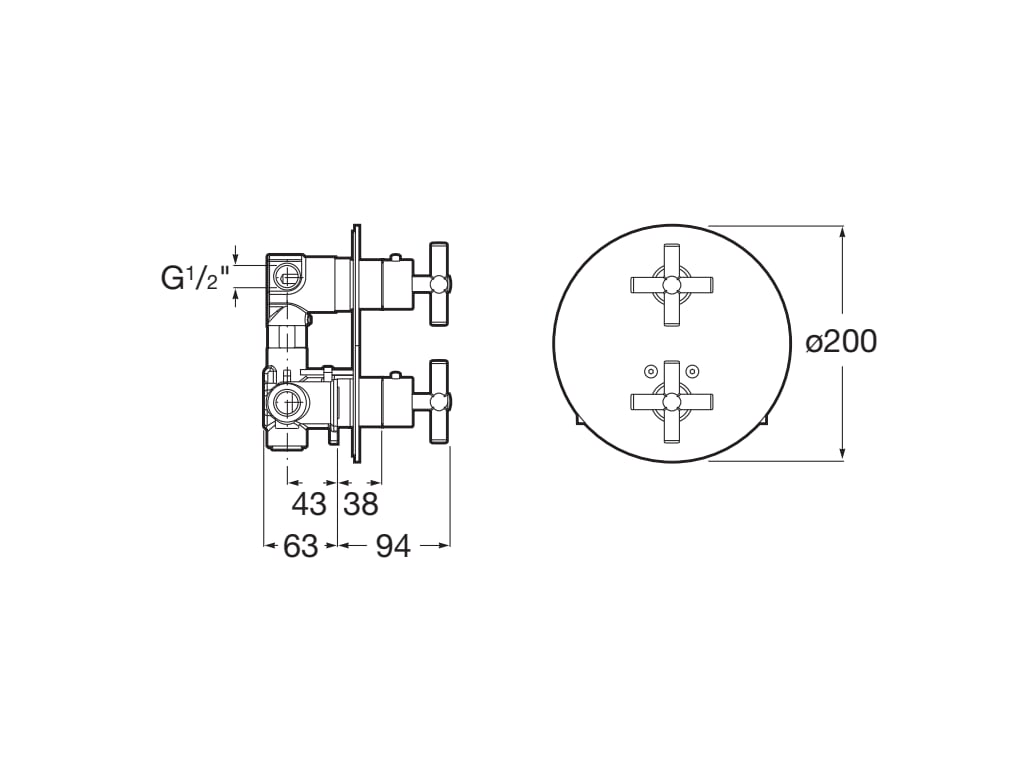 Roca - Mezclador termostático empotrable para baño - ducha con desviador - regulador de caudal Loft A5A0643C00 - BricoandPool