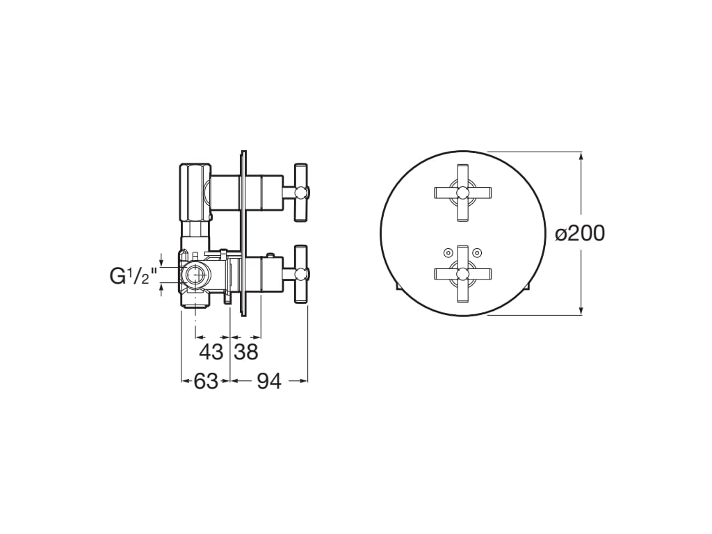 Roca - Mezclador termostático empotrable para baño o ducha Loft A5A0743C00 - BricoandPool