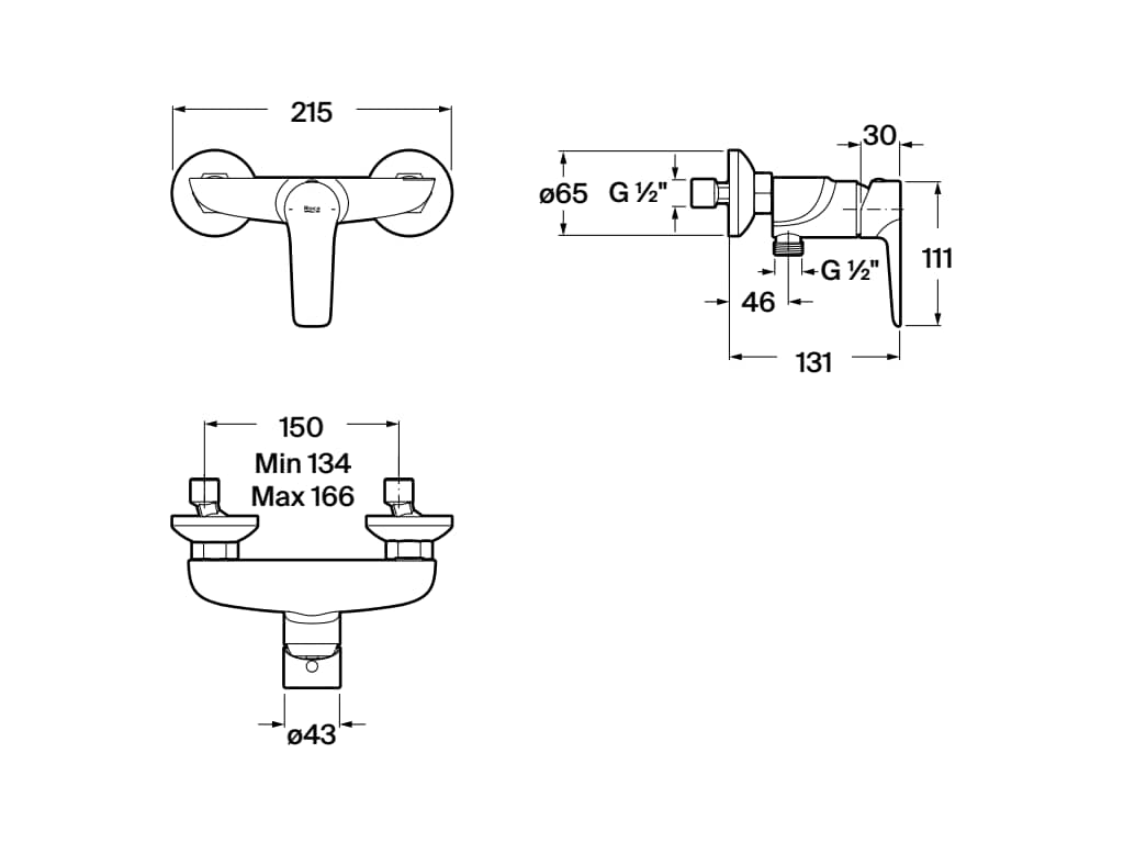 Roca - Monodin grifería exterior para ducha, negro mate A5A208GNB0. - BricoandPool